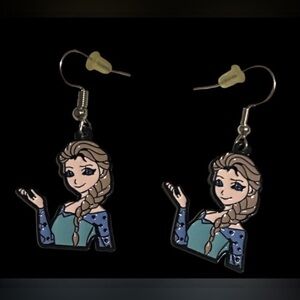 👑 Elsa Frozen Costume Enamel Pierced Earrings #6826